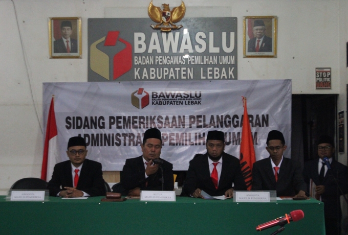 Bawaslu Lebak Gelar Sidang Pemeriksaan Dugaan Pelanggaran Administratif Pemilu