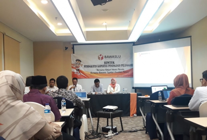 BAWASLU LEBAK MENGIKUTI BIMTEK PENINGKATAN KAPASITAS PENANGANAN PELANGGARAN 