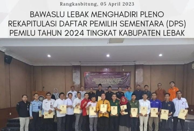 Pleno DPS, Bawaslu Lebak Sampaikan Hasil Pengawasan